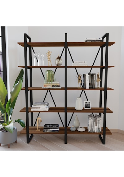 Robinhome Robin Home Grand Ofis Kitaplık 5 Raflı Metal Ayaklı Barok Robinhome Robin Home Grand Ofis Kitaplık 5 Raflı Metal Ayaklı Barok