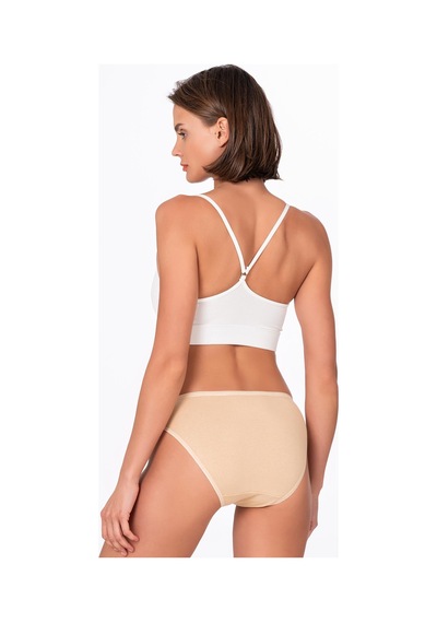 Kompedan Likralı Daphne 40/1 Kalın Bikini Altı Külot Ten | K6120 Ten