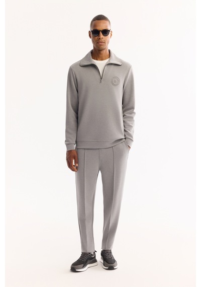 Avva Erkek Gri Beli Lastikli Bağcıklı Soft Touch Bi-stretch Regular Fit Eşofman Altı A52y3406