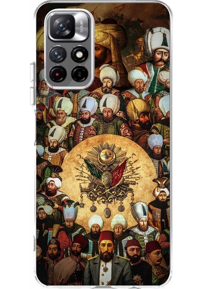 Redmi 10 Uyumlu Osmanlı Padişahları Baskılı Silikon Kılıf Renkli