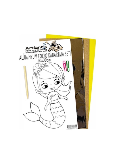 Alüminyum Folyo Kabartma Seti 20x30 Cm Deney Malzemesi 1 Paket Aliminyum Folyo Seti Kabartma Mavi