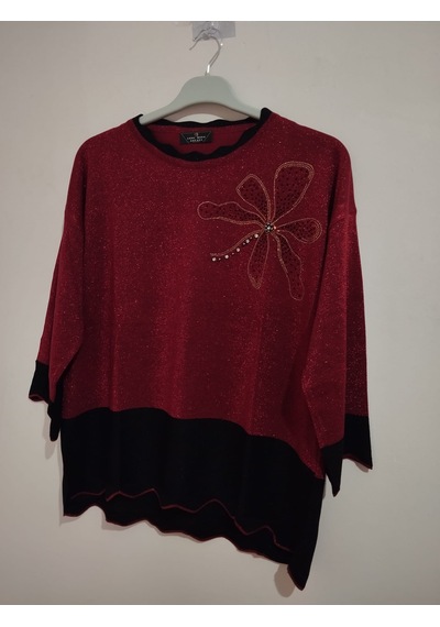 Anne Moda Ankara Üstün Kalite, Kaşmir-pamuk-viskoz Karışımlı Şık Kazak/bluz Kırmızı