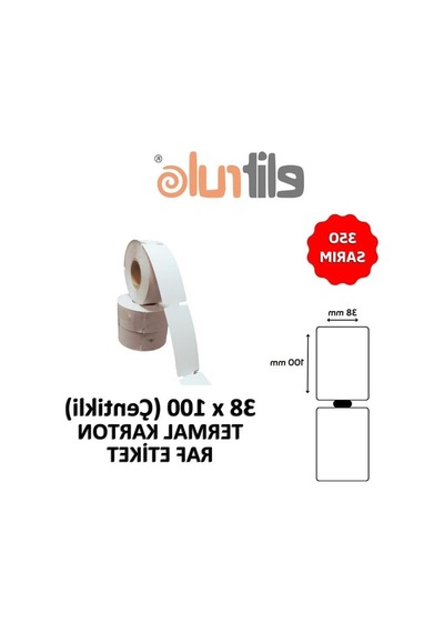 Çentikli Termal Karton Etiket 38mm X 100mm - 350 Adet 10