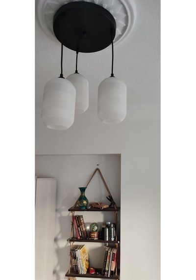 3d Desing Zıgzag 3'lü Siyah Sarkıt Avize 3 Başlıklı Avize Modern E27 Salon Yemek Odası Beyaz 3 Lü