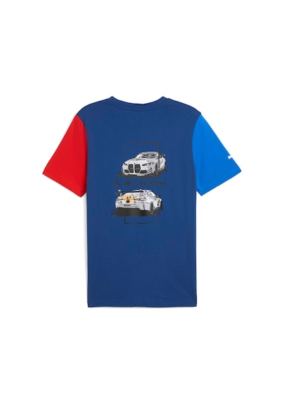 Puma Bmw Mms Car Graphıc Tee 2 Mavi Erkek Kısa Kol T-shirt 000000000102230714 Mavi