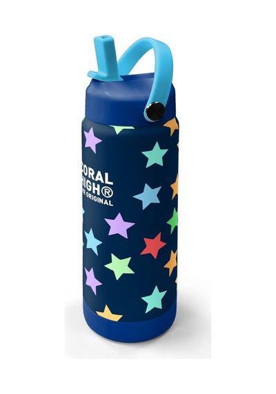 Coral High 650 Ml Kız Çocuk Lacivert Yıldız Desenli Çelik Suluk/matara Pipetli 38309 Lacivert - Mavi