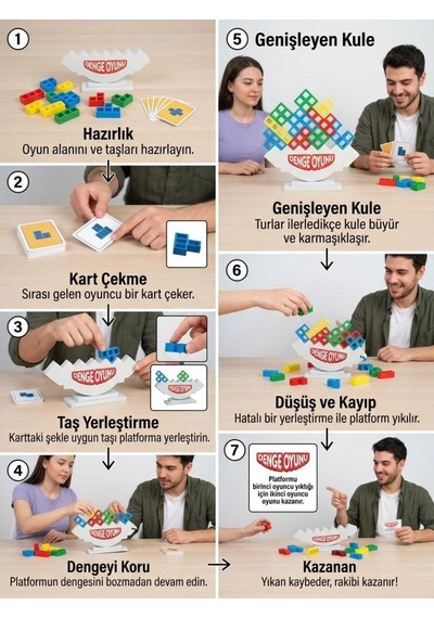 Denge Oyunu: Devrilmeden En Yükseğe Zeka Strateji Eğitici Eğlenceli Oyuncak Kutu Oyunu