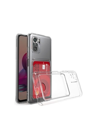 Xiaomi Poco M5s İle Uyumlu Kılıf Kartlıklı Kartvizitli Şeffaf Telefon Kılıfı Kapak