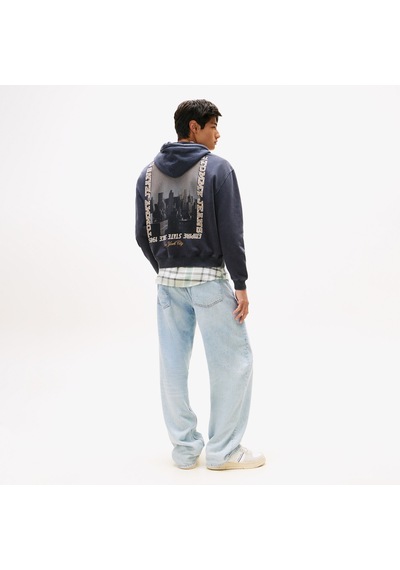 Tommy Hilfiger 90s Back Photo Print Erkek Lacivert Sweatshirt Dm0dm22090 Lacivert