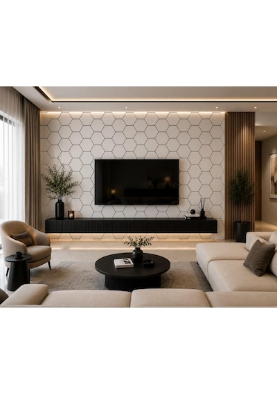 60cm X 3 Metre Tek Parça Yapışkanlı Rulo Duvar Paneli Kağıdı Silinebilir Salon Ofis Cyczt00158 Siyah-beyaz