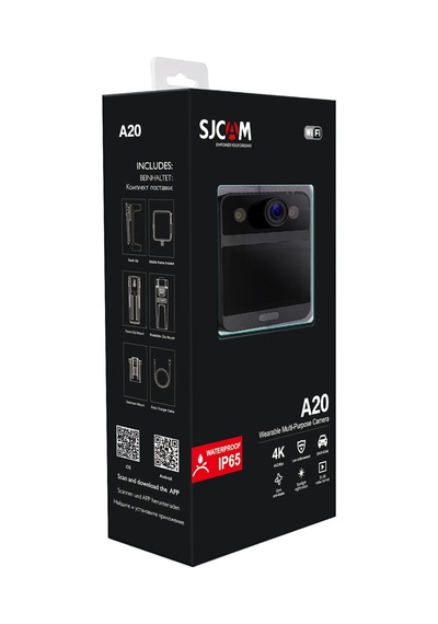 SJCAM A20 Vücut Kamerası Güvenlik Polis Ekipmanı IP65 4K Video 2.33” Dokunmatik Ekran 16MP Siyah