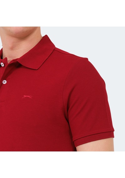 Slazenger VALE KTN Erkek Polo Yaka Bordo Tişört