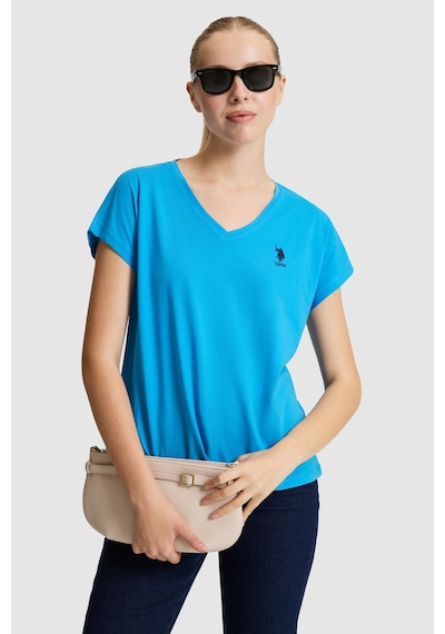 U.S. Polo Assn. U.s. Polo Assn. Kadın Kobalt Tişört Basic 50323541-vr077