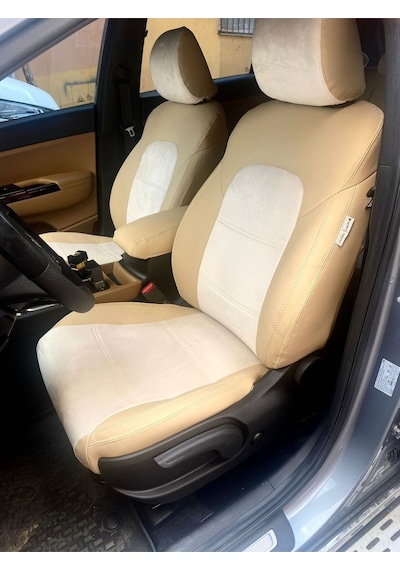 Kia Sportage 2016 2021 Arası Uyumlu Arka Sırt 2+1 Arka Sırt Kolcaklı Model Krem Taytüyü Krem Deri