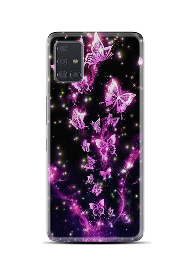 Samsung Samsung Galaxy Uyumlu A31 Kılıf Boutique Baskılı Resimli Pembe Neon Kelebekler Pcode -100