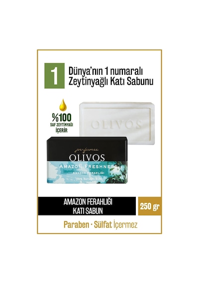 %100 Doğal Parfüm Serisi Amazon Ferahlığı Kokulu Zeytinyağı Katı Saf Sabun - Zeytinyağı