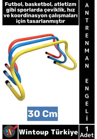 Antrenmanmalzemesi Futbol Basketbol Atletizm Fitness Cross Fit Hız Çeviklik Antrenman Engeli 30 Cm Çok Renkli