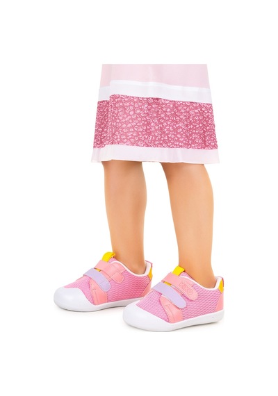 Kiko Kids Textile Cırtlı Kız Bebek Spor Ayakkabı Pembe