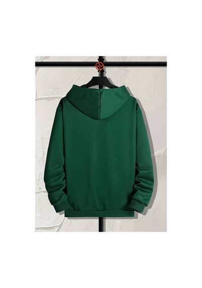 Medinenur Cherry Baskılı Kapüşonlu Sweatshirt Yeşil