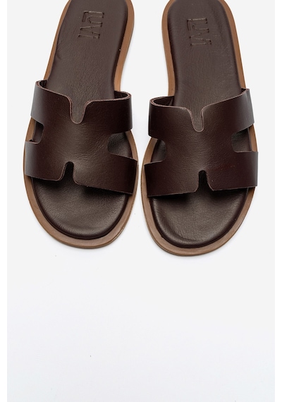 Luvishoes Bıora Bordo Hakiki Deri Kadın Terlik