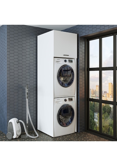Banyo Dolabı 231,2 X 67 Cm Çamaşır Ve Kurutma Makinesi Dolabı Byz Mat Beyaz Banyo Dolabı 231,2 X 67 Cm Çamaşır Ve Kurutma Makinesi Dolabı Byz Mat Beyaz