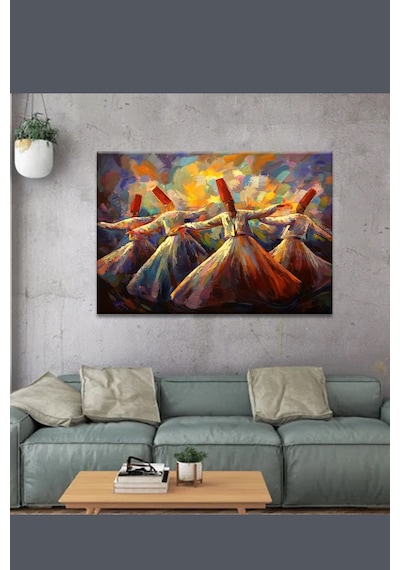 Mevlevi Dervişler Mevlana Dervişler Kanvas Tablo (7 farklı ölçü) 60 x 40