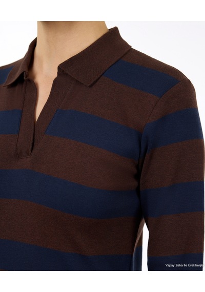 Yargıcı Regular Polo Yaka Uzun Kol Kazak 26kktr2099x 003 Kahverengi