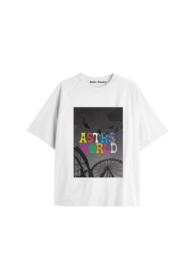 Kalic Studio Unisex Travis Scott Astroworld Tshirt Beyaz-14