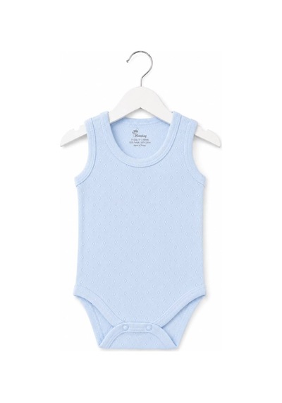 H&c Coolboy H&c %100 Pamuk Nokta Desenli Jakarlı Kolsuz Bebek Body Zıbın Mavi