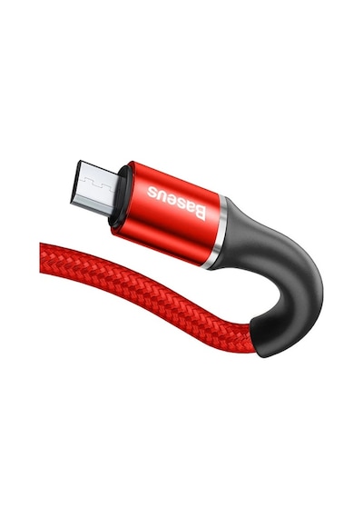 Baseus Halo Mikro Usb 3a Hızlı Şarj 0.25cm Kısa Power Bank İçin Şarj Kablosu- 5775 Kırmızı