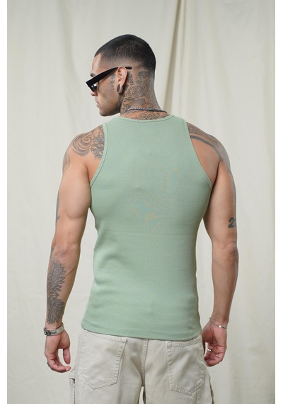 Slim Fit Kaşkorseli Esnek Düz Erkek Sporcu Atlet Açık Haki