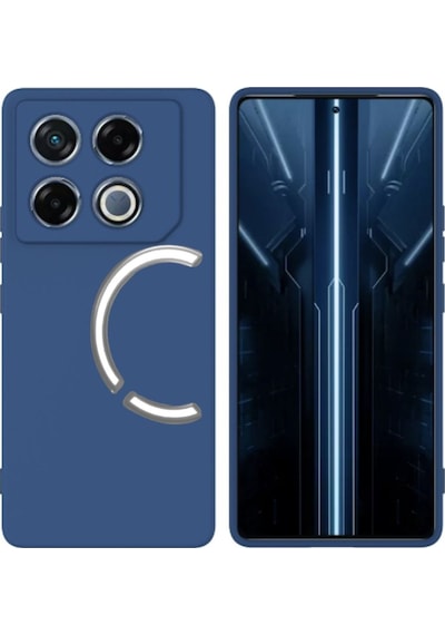 Infinix Gt 20 Pro Uyumlu Silikon Kılıf - Kamera Korumalı Esnek Pastel Renk Kapak - Lacivert Lacivert