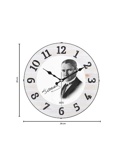 Emores 36 Cm Gerçek Bombe Cam Akar Saniye Sessiz Mekanizma Dekoratif Atatürk Duvar Saati Sku: Smg8690010228383 07 Beyaz Emores 36 Cm Gerçek Bombe Cam Akar Saniye Sessiz Mekanizma Dekoratif Atatürk Duvar Saati Sku: Smg8690010228383 07 Beyaz