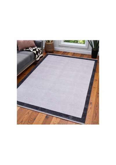Modern Minimal Kilim Açık Gri Düz Tasarım Kaymaz Taban Yıkanabilir Gri Gri