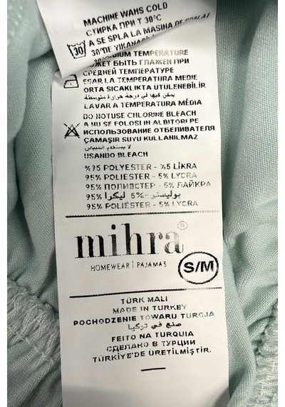 Mihra Kadın Milan Bisiklet Yaka Kısa Kol Likralı Pijama Takımı 50125y - 1 Adet Yeşil