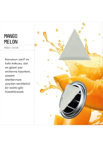 Trio Araba Klima Kokusu - Mango Ve Kavun Aromalı Oto Kokusu Bpa & Sıvı İçermez 45 Gün Etkili Araç Kokusu Mango & Kavun