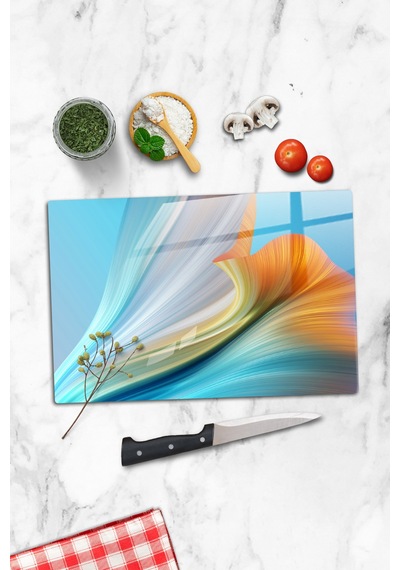 Gökçeoğlu Cam Kesme Tahtası Elegance Temalı - Cam Kesme Tablası 30cm X 40cm Çok Renkli