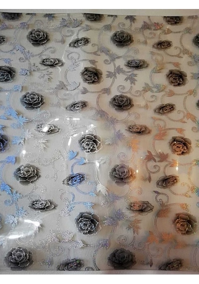 Şefaf Masa Örtüsü 100Cm X 120Cm 1.8Mm Pvc Masa Örtüsü Desenli Kor