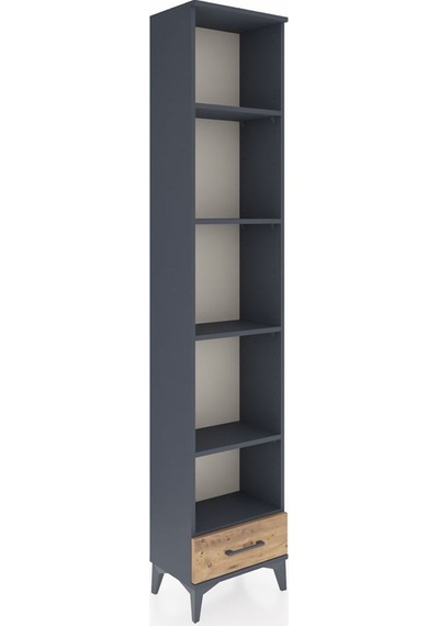 Arges Dolap 5 Raflı Tek Çekmeceli 44x30x221 Antrasit-çam Antrasit