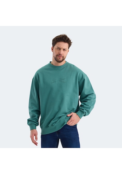 Slazenger VADIK Oversize Erkek  Yeşil Sweatshirt