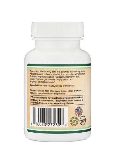 Double Wood Holixer Holy Basil Extract 250mg 60 Capsul.3838