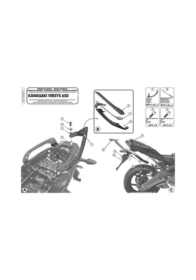 Gıvı 451fz Kawasakı Versys 650 10-14 Arka Çanta Taşıyıcı Tek Renk