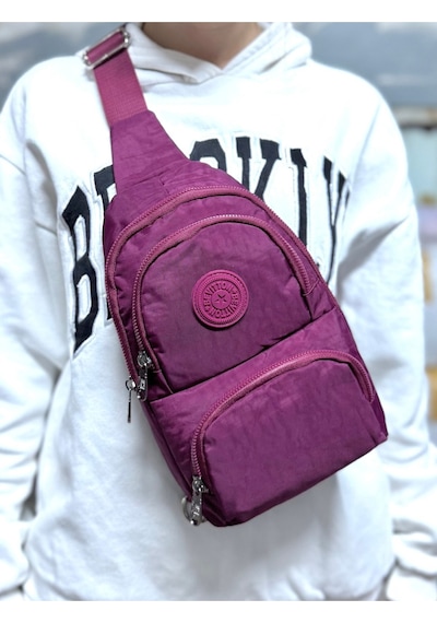 Su Geçirmez Kumaş Bordo Unisex Body Bag Çapraz Omuz Çantası Boro