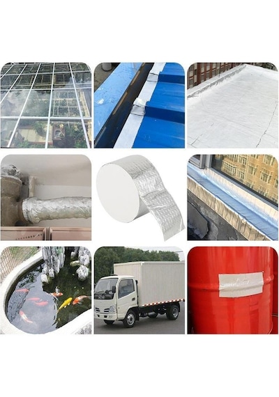 2 Metre Çatı İzolasyon Bandı Su Sızdırmazlık Geçirmezlik Yalıtım Çamur Tamir Çatlak Boru Bant 5 Adet