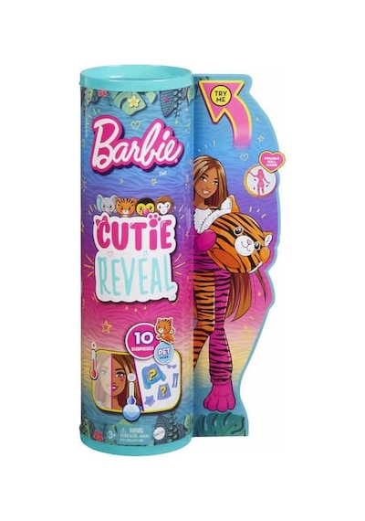 Barbie Cutie Reveal Bebekler Barbie Tropikal Orman Serisi Kaplan