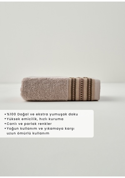 Bella Maison Premium Ege Pamuğu Yüz Havlusu Vizon 50x90 Cm Vizon