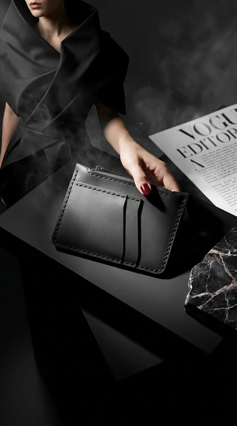Natayleather %100 Hakiki Deri Taba / Vintage / Siyah Fermuarlı Mini Cüzdan İnce El Yapımı Unisex Kartlık 12 X 9 Cm