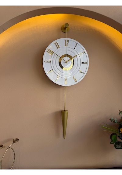 Metaquartz Aksesuar Gold - Galileo - Elegant Series Ledli Duvar Saati Gold
