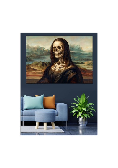 İskelet Yapılı Mona Lisa Tablosu Yağlı Boya Dokulu Kanvas Tablo Canvas Tablosu