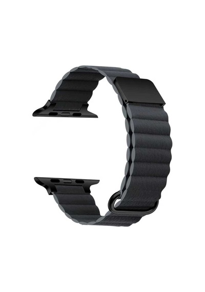 Watch 44mm Uyumlu Krd-78 Pu Deri Kordon Strap Kayış Aini Koyu Gri